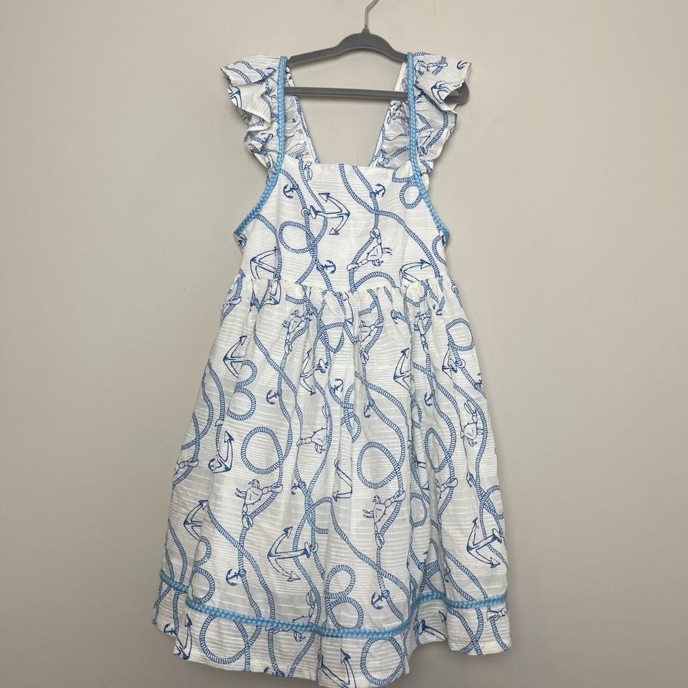 Tommy Bahama Girls Nautical Anchor Coastal Beach Sailor Resort Dress Sz 8